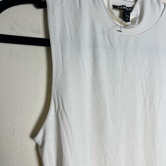 Express Womens Tank Top Small/P Plum Cream Mock Neck Stretch Relax Fit Casual - Picture 15 of 16